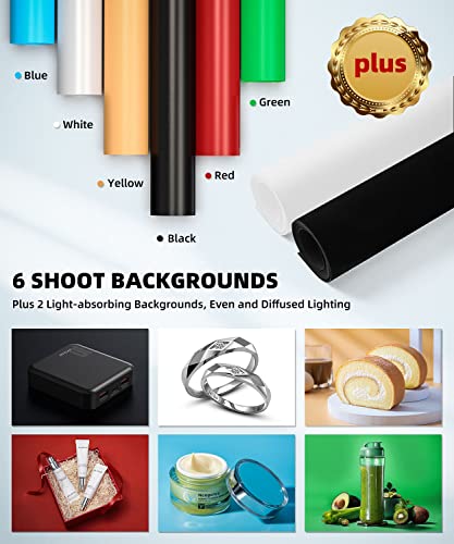 Samtian Upgrade 8 Backdrops Light Box, 12" Shooting Tent With 120 Led Lights Photo Studio Light Box Photography With Reflection Board & Diffuser For Small Size Product Photography #TOP1