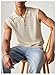 SHENHE Men's Button Front Collared Crochet Sweater Vest Sleeveless Fitted Pullover Sweater Beige Medium