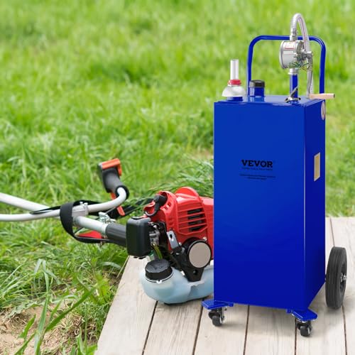 Vevor 30 GALLON BLUE FUEL CADDY 30 Gallon Portable Gas Caddy, Fuel Caddy Fuel Storage Tank With 4 Wheels & Manual Transfer Pump thumb #6