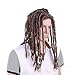 IMOSA Premade Synthetic Cosplay Reggae Dreadlocks Wig African American Wigs (Brown)