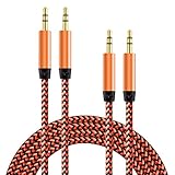 3.5mm Auxiliary Audio Cable, Ailkin Male to Male Audio Cable, 2 Pcs 5ft (1.5m) Weave Cord, Stereo Aux Cable for Car, Smartphones, Headphones, iPod, iPad or Any Audio Device with 3.5mm Aux Port