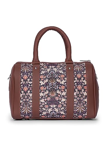 Image of ZOUK Printed Vegan Leather Handmade Women's Handbags with double handles and detachable Sling Strap