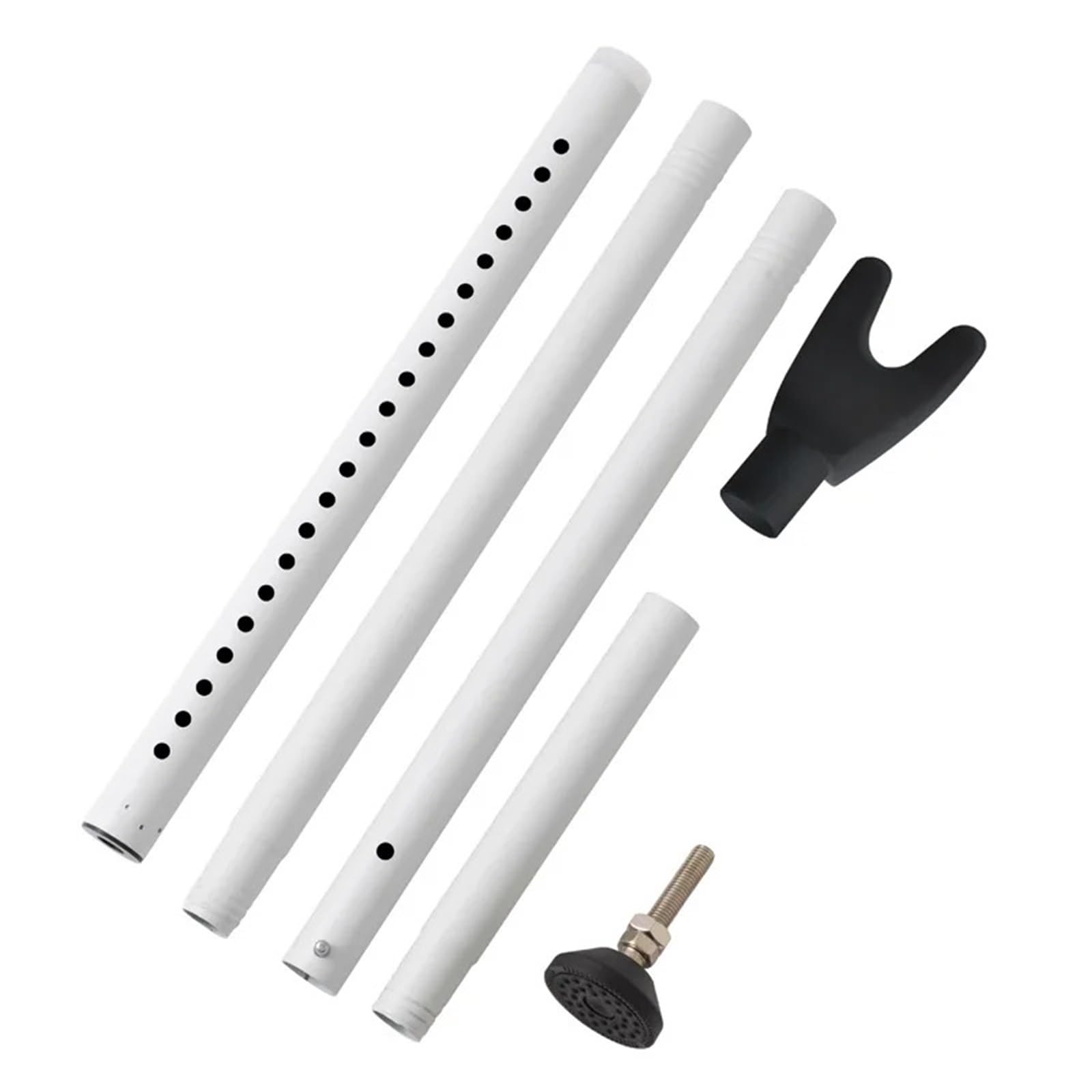 Barre de sécurité de porte for la maison et les voyages, bâton de butée Anti-effraction robuste et réglable, Base antidérapante for l'avant et le Patio(White)