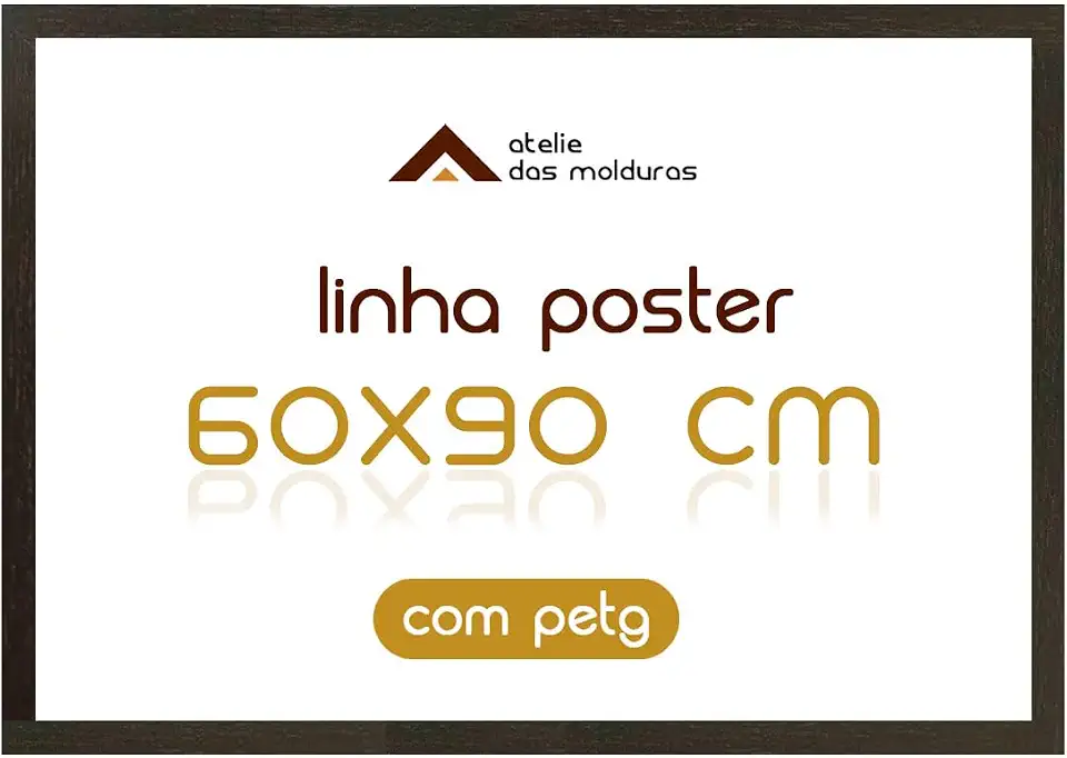 Moldura 60x90 para Quadro Decorativo Foto Poster com Proteção Petg (Tabaco)