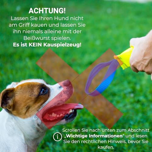 Bull Fit Beisswurst für Hunde, 25 cm mit Handschlaufe - Sehr Robustes Hundespielzeug zum Training, Tauziehen und Zerrspiele mit Hund - Aus hochwertigem Feuerwehrschlauch handgefertigt, orange