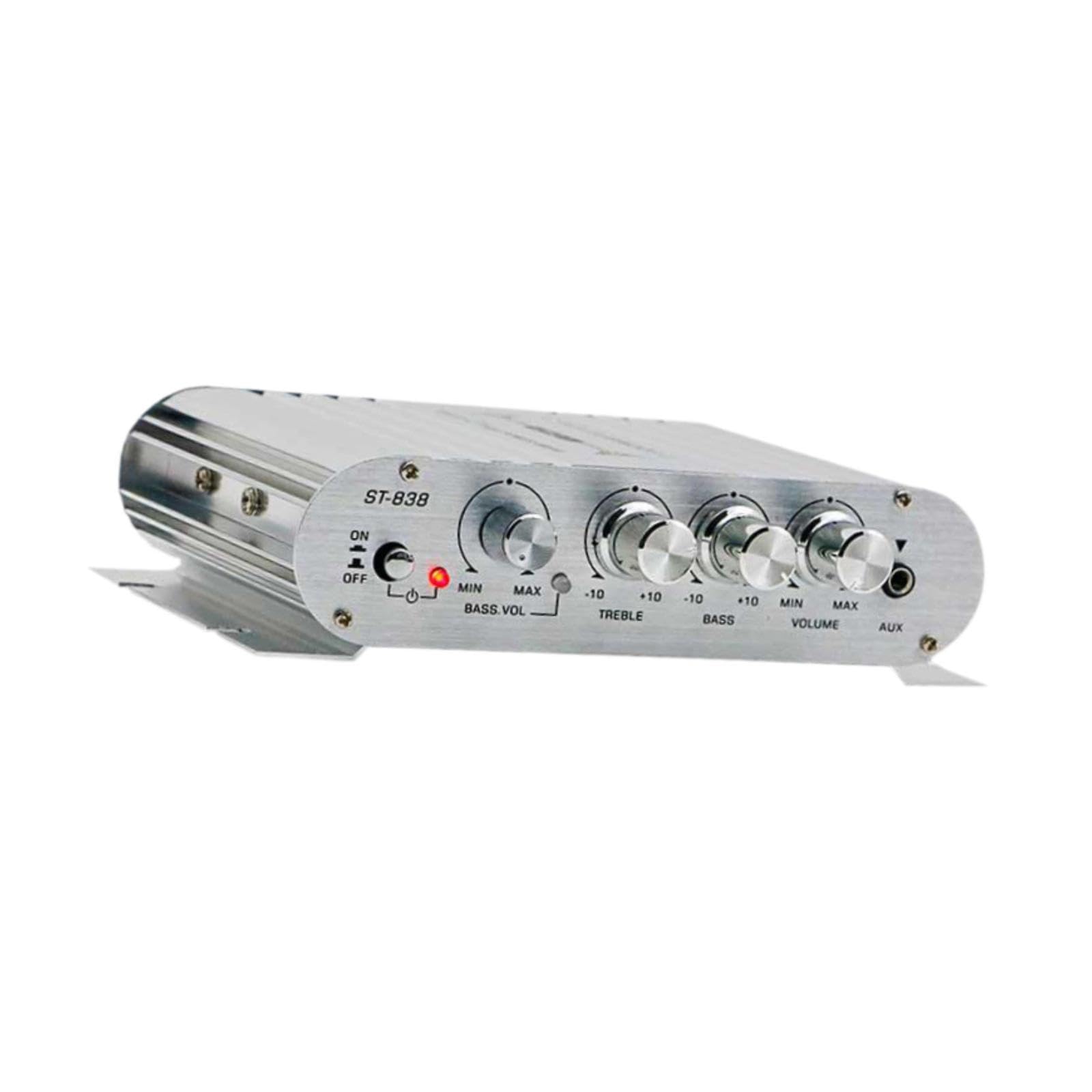 Mini Amplifier Sturdy 2.1 Channel Mini Amplifier for TV Speaker Mobile Phone Silver|Mini 2.1-Channel Hi-Fi Power Amplifier — 12V, 80W×2 Output, Bass & Tone Control, Aluminum Alloy-image-48