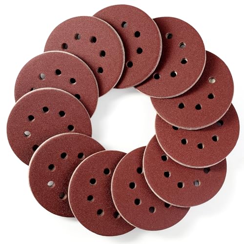 Image of S SATC Sanding Discs 120 Grit 110PCS Orbital Sander Discs 125mm Hook and Loop Round Orbital Sander Pads for Sanding