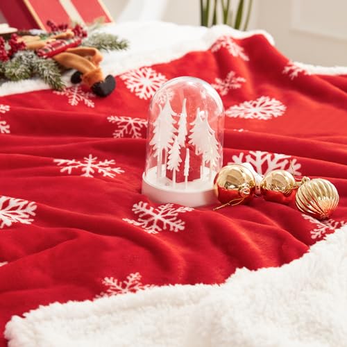 Touchat-Red-Sherpa-Christmas-Throw-Blanket-Fuzzy-Fluffy-Soft-Cozy-Blanket-Fleece-Flannel-Plush-Microfiber-Blanket-for-Couch-Bed-Sofa-50-X-60Red-Snowflake