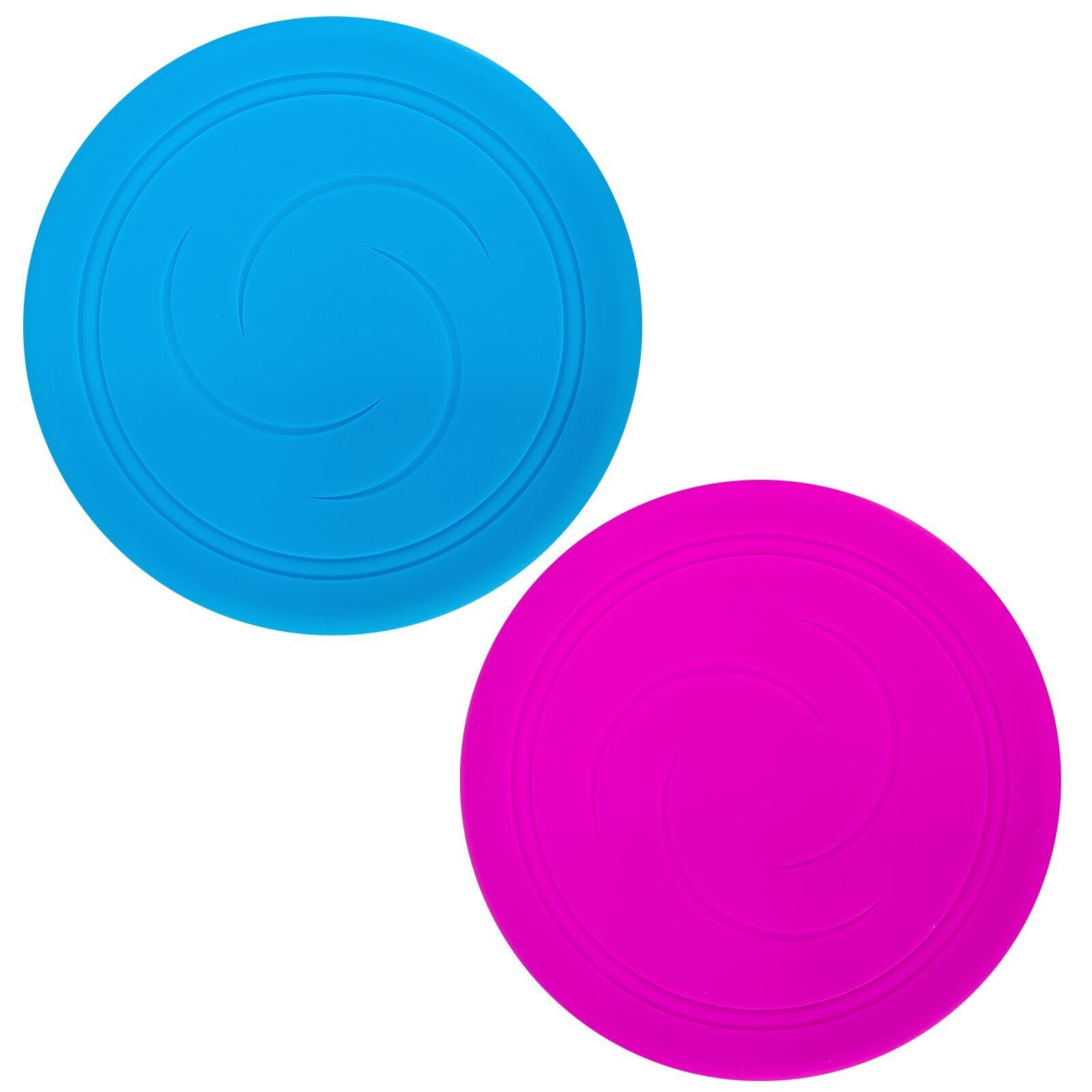 EQLEF Flying Disks Kids Flying Discs Not Slip Soft Silicone Flying Toys for Children Parents Time Outdoor Sport Flying Discs 2 Pcs (blue and red),6.7 inch