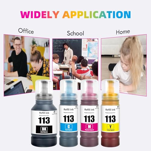 JoyPrinting 113 Tinte Kompatibel mit Epson 113 Tintenpatronen Nachfülltinte Kompatibel für Ecotank ET-5150 ET-5170 ET-5800 ET-5185 ET-5805 ET-5850 ET-5855 ET-5880 ET-5885 ET-16150 ET-16650 ET-16655