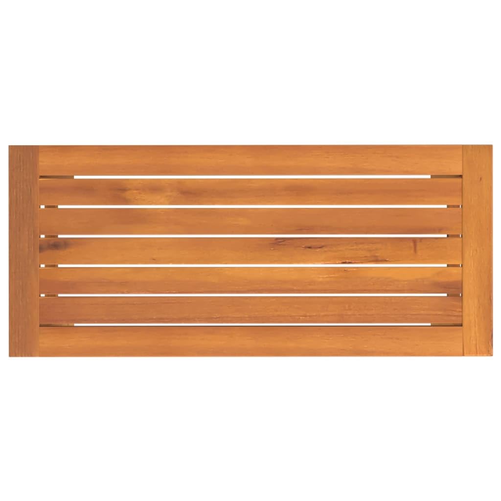 Ławka ogrodowa 80 x 35 x 45 cm, wykonana z litego drewna akacjowego, wytrzymała ławka do siedzenia na zewnątrz i na taras, trwałe meble drewniane do ogrodu i werandy