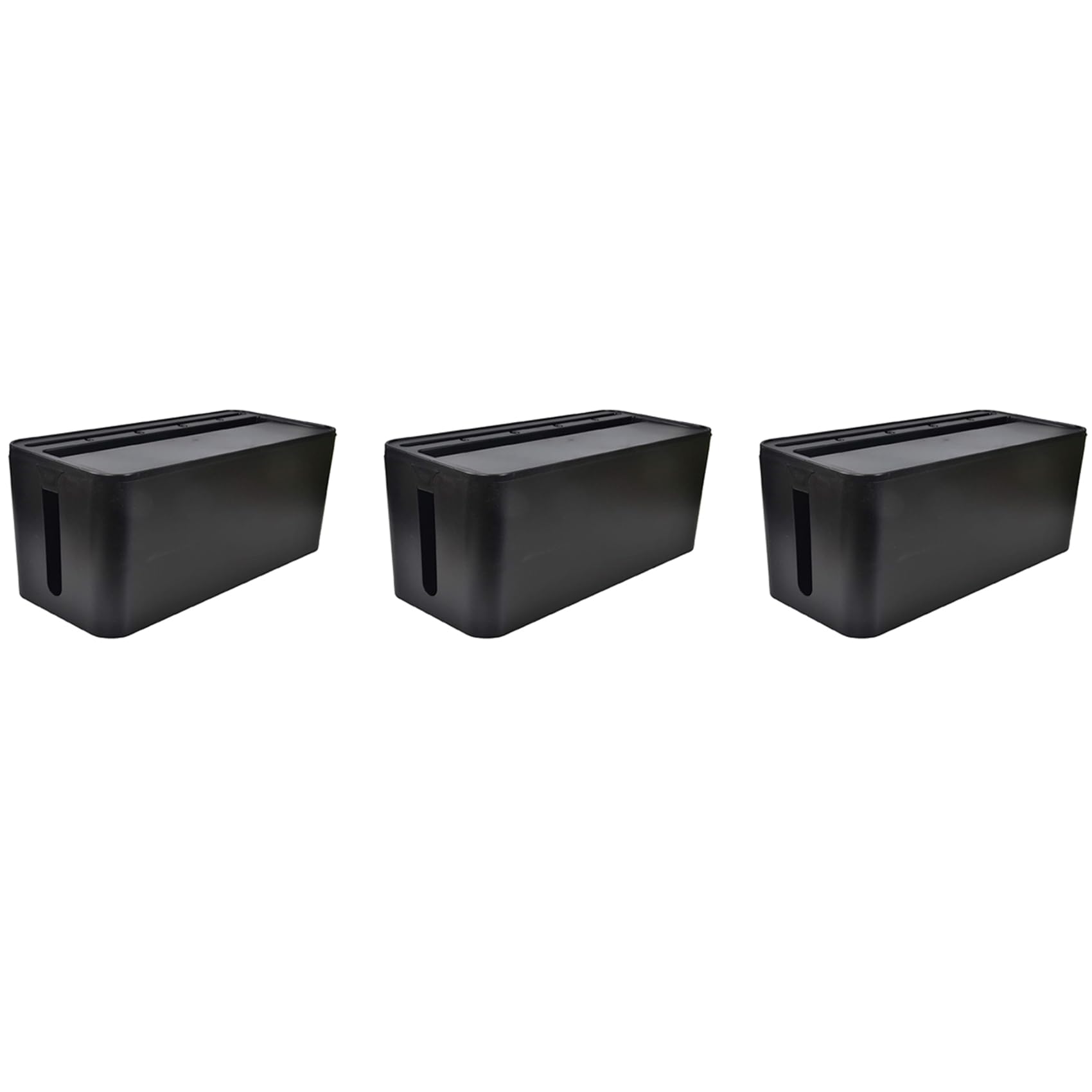 Jnchdghwa 3X Cable Management Box for Desk Cable Management and Power Strip Box Solutions(Black)