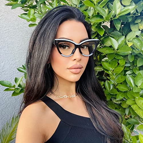 Rmerom Blue Light Blocking Glasses For Women Black Fake Glasses Computer Gaming Eye Glasses Fashion Cat Eye Frames Non Prescription #TOP3