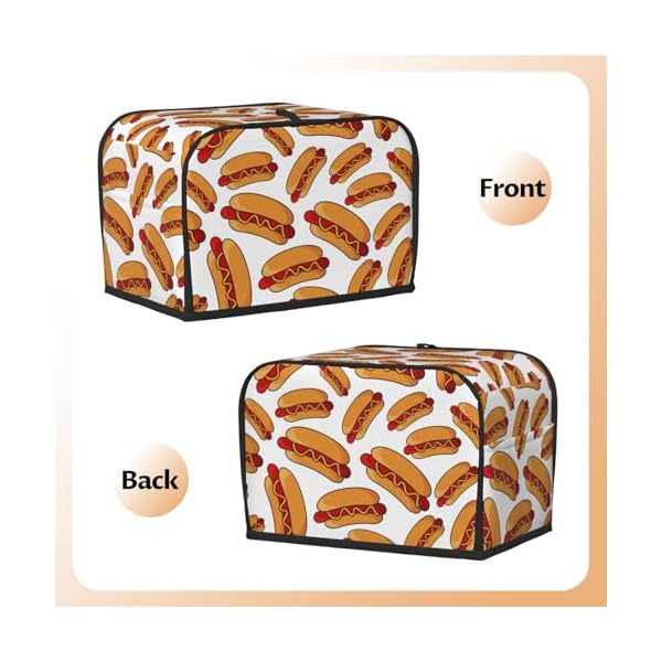 Fun Hot Dog Food 2 Slice Toaster Cover, Waterproof Toaster Dust Cover Bread Maker Protective For Small Kitchen Appliance Dining Room Home Table Decor Gifts - Image 5