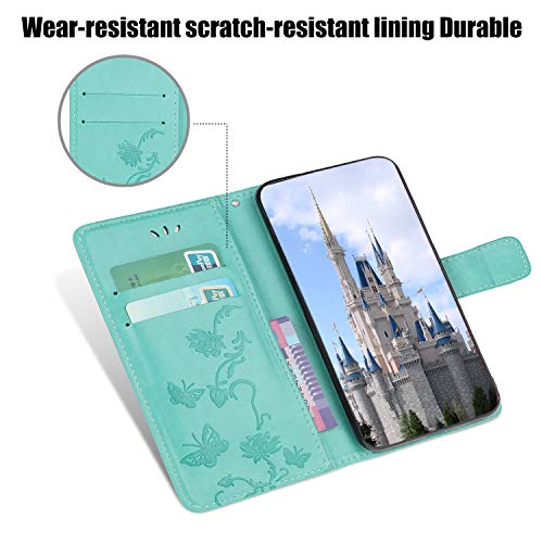 Wuhaizher Motorola Moto G14 Case Shockproof Leather Wallet Book Flip Folio Magnetic Clasp Stand View Case for Motorola Moto G14 Phone Cases Shockproof Cover Cute Lotus Pattern - Image 3