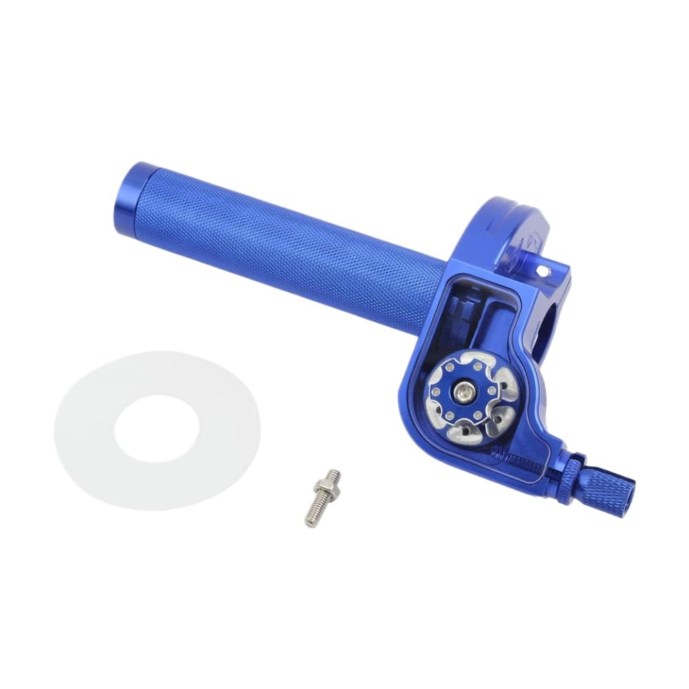 Qhtwuyqek Blue Universal Motorcycle Accelerator Throttle Grips 22Mm Cnc Aluminum M10x1.5 For Motocross Scooter Bike(Blue)