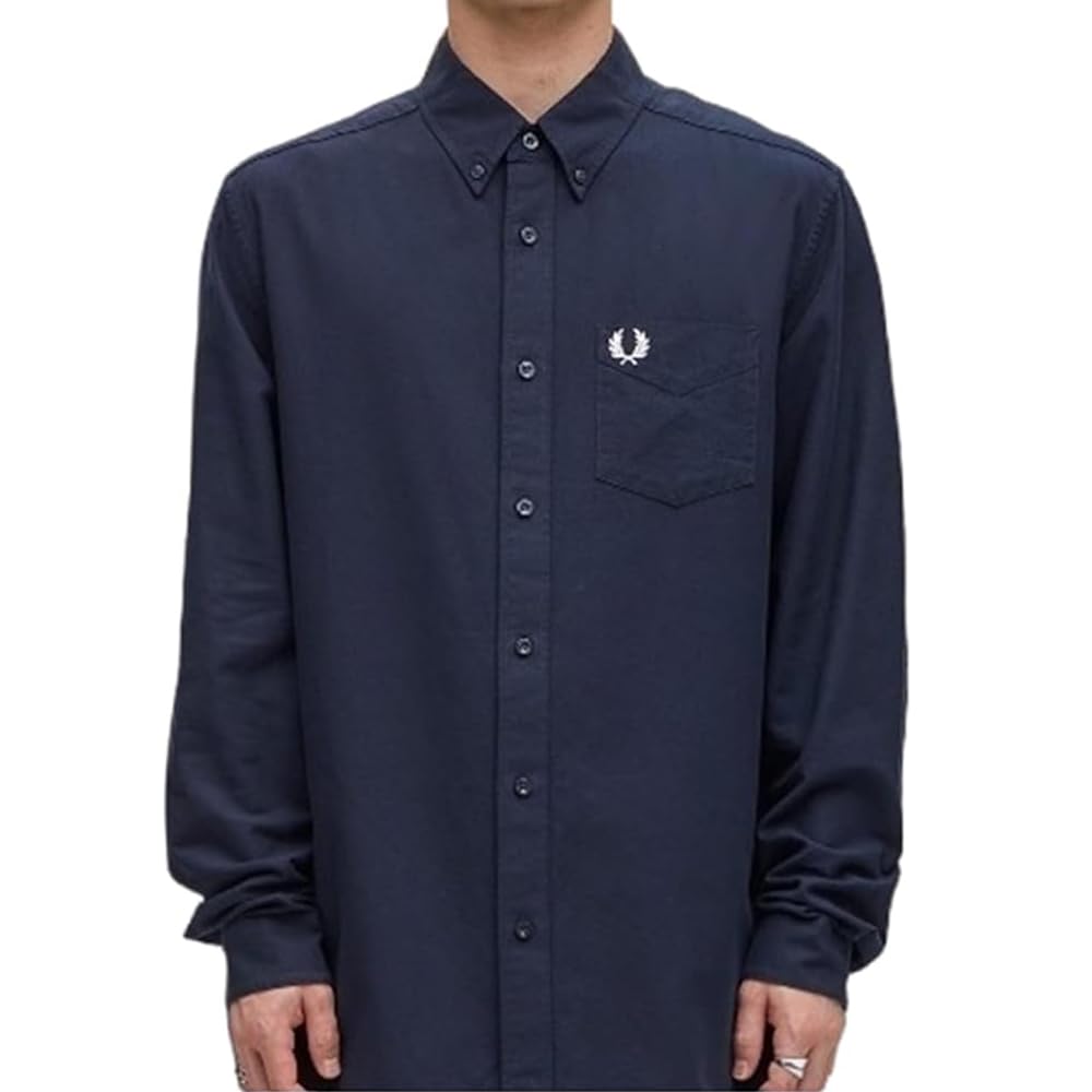 [ 'フレッド'・'ペリー' ] メンズ 長袖 ボタンシャツ 長袖シャツ ローレルリース 刺繍 折り襟 大きいサイズ ゴルフウェア 速乾 カジュアル ビジネス トップス メンズ ワイシャツ 無地 [並行輸入品]