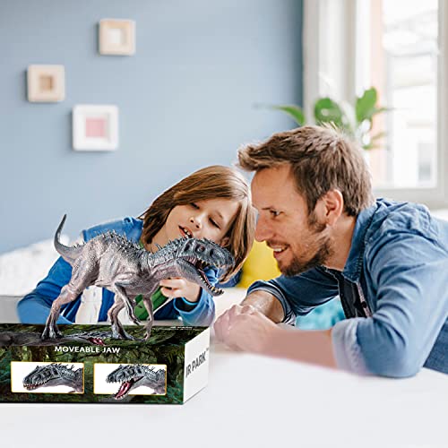 Image of JR PARK Large Dinosaur Toy, 15.7 inch Figures Realistic Rex with Moveable Jaw, Educational Animal Model for Collector, Fanatics, Birthday Gift