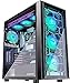 MUSETEX Phantom Black ATX Mid-Tower Desktop Computer Gaming Case USB 3.0 Ports Tempered Glass Windows with 6pcs 120mm Voice Control LED RGB Fans Pre-Installed， Remote Control（907）