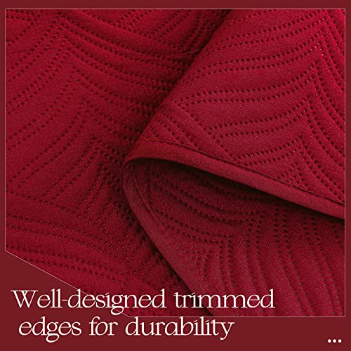 Whale Flotilla Premium Quality Ultra Soft Quilt Set King Size For All Season, Pre-Washed Microfiber Coverlet Bedspreads, Lightweight And Breathable, Red #TOP4