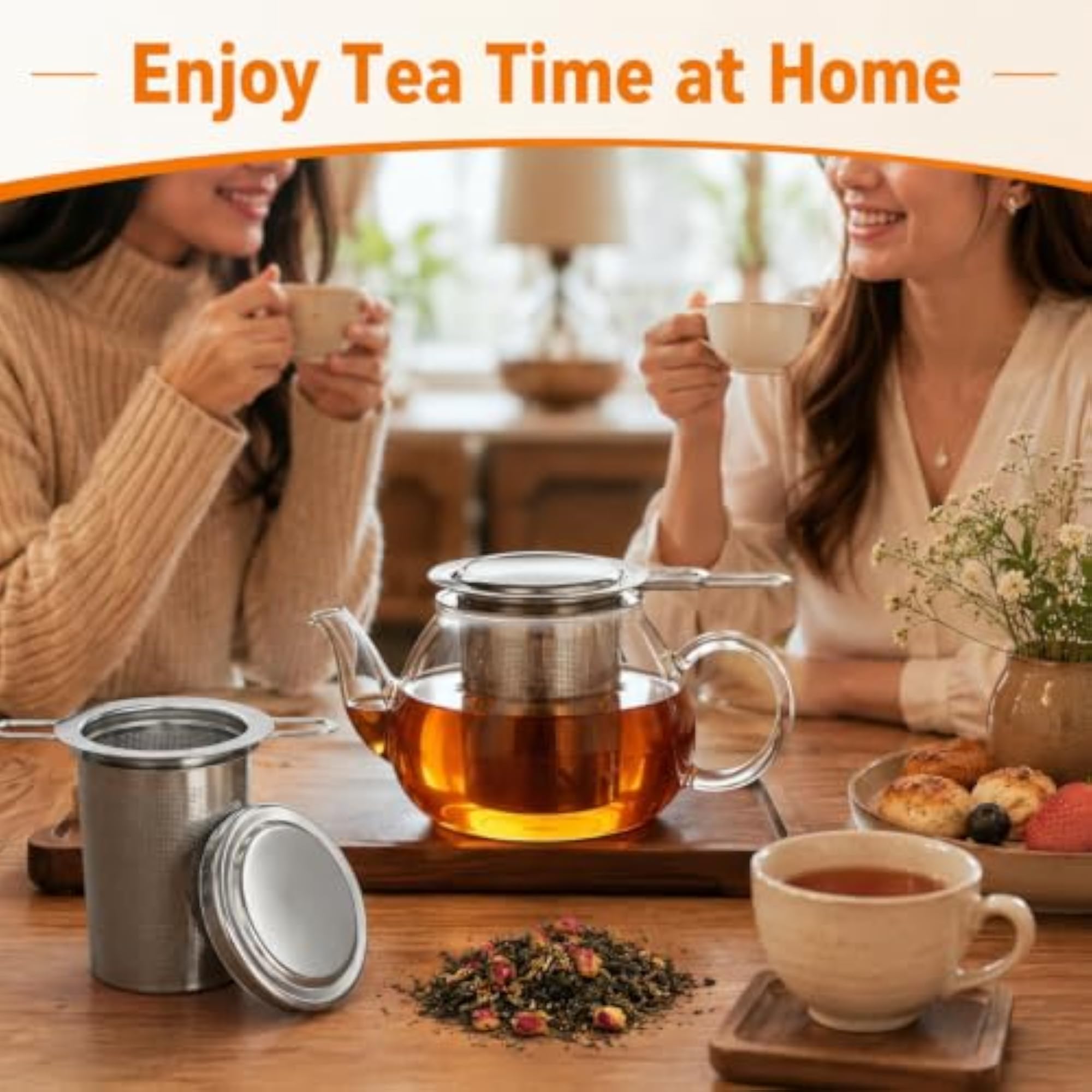 Stainless Steel Tea Strainer with Double Handles