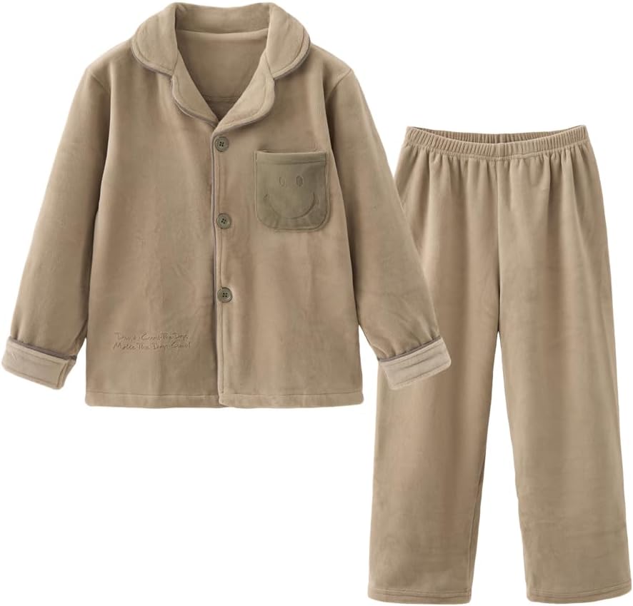 Kids Fleece Clothing Set, Cozy Winter Flannel Long Sleeve Top and Pants