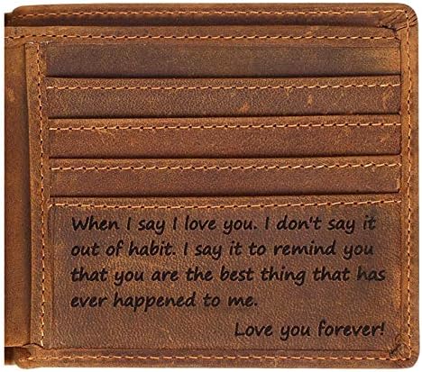 Engraved Personalized Wallet For Men - Gift For Boyfriend, Husban...