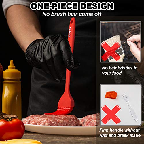 Anaeat High Heat Resistant Silicone Basting Pastry Brush Set Of 2- Hygienic One Piece Design Spread Oil Butter For Bbq Grill Barbecue Baking Kitchen Cooking - Bpa Free & Dishwasher Safe (10"+8") #TOP3