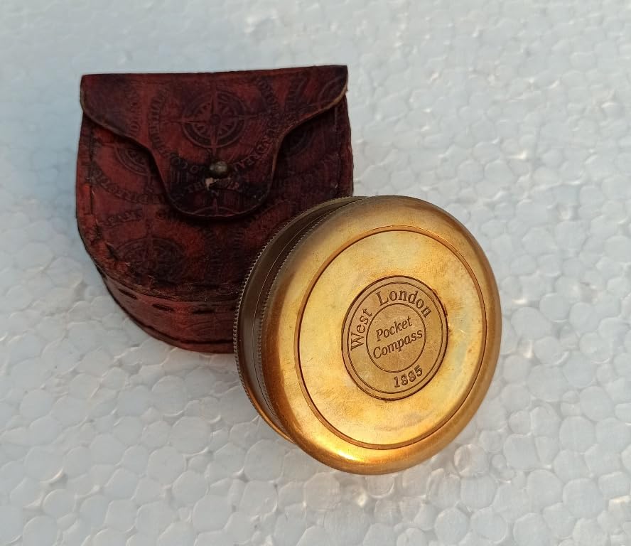 Premium Solid Brass Compass Engraved with 1885 Robert Poem – Vintage Pocket Compass with Leather Case, Rustic Nautical Décor & Explorer Gift-image-15