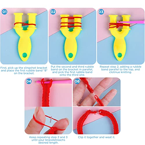 Wd&Cd 59CHPJ-C 32 Colors Rubber Loom Bands, Diy Rubber Loom, 2214 Pcs Rubber Bands Bracelet Kits For Diy Friendship Bracelet Making Kits, Comes With Cartoon Pendant, Knitting Tools thumb #6