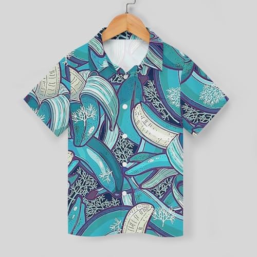 Boys Octopus Hawaiian Shirt Short Sleeve Casual Button Down Shirts Cute Summer Beach Shirts Tops for Kids Teens3