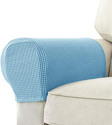 GEOCANG Armchair cover, Set of 2 non-slip armchair, sofa armrest protector, for furniture protector ( (Light Grey)
