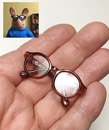 M00159-Brown Miniature Eyeglasses Frames 1 3/4" 44mm Fully Functional for