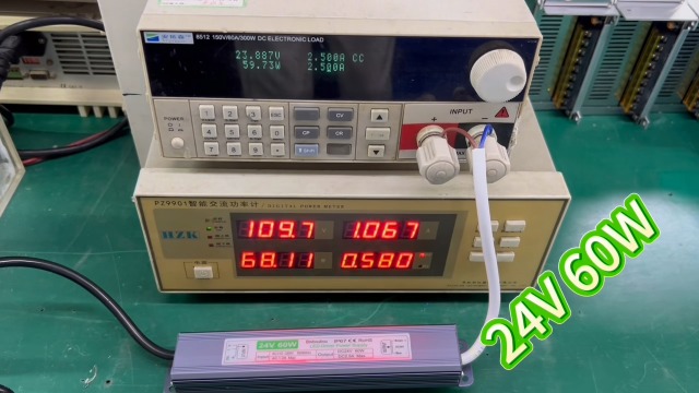 Image of 24V 60W LED Driver Power Supply, IP67 Waterproof Low Voltage Transformer, 3.3FT Cord with US Plug Power Converter for Outdoor /Indoor LED Lights, Computer Projects etc