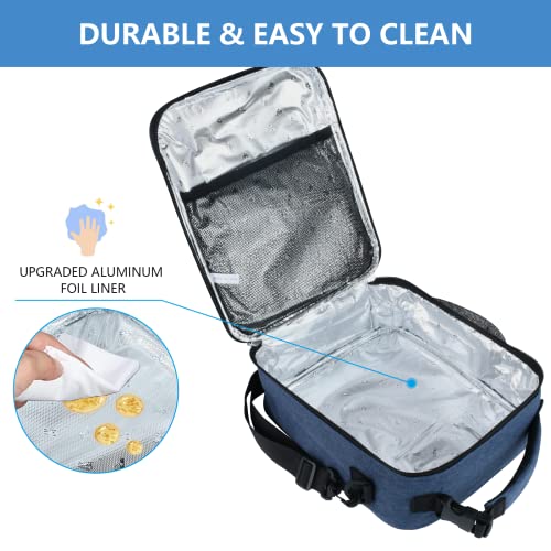 Zpp Lunch Box For Men, Water Insulated Lunch Bag, Women, Adults Small Lunch Bag, Reusable Lunch Box Portable Lunchbox Tote Bag With Adjustable Shoulder Strap For Office Work, Blue #TOP6