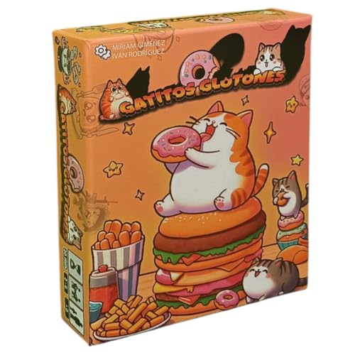 Mix Max Games Gatitos Glotones, Juego de Cartas Familiar y Grupos de Amigos, 120 Cartas, 2-6 Jugadores, 8+ Años, Estilo Kawaii, Multicolor