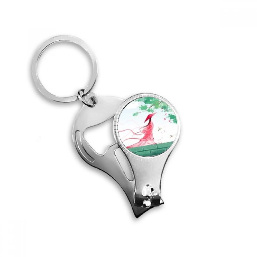 Porte-clé aigue-marine chinoise aquarelle Vermilion de haute qualité