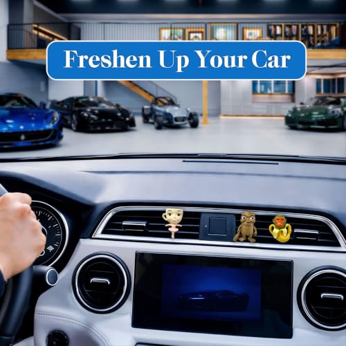Image of GENANY 3D Resin 3Pcs Funny Meme Car Air Freshener Vent Clip, Hand Painted Surreal Food Character Designs, Quirky Automotive Freshener, Funny Car Accessories Gift
