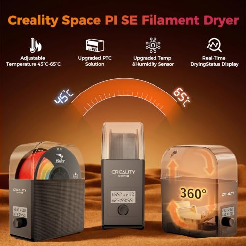 Image of 2026 New Official CREALITY Filament Dryer Box Pro 2.0 with Fans, Space Pi SE Upgraded 360 Hot-air PTC Circulates Heating, 1KG Filament Dehydrator Dry During for 1.75 /2.85mm PLA PETG ABS TPU Nylon