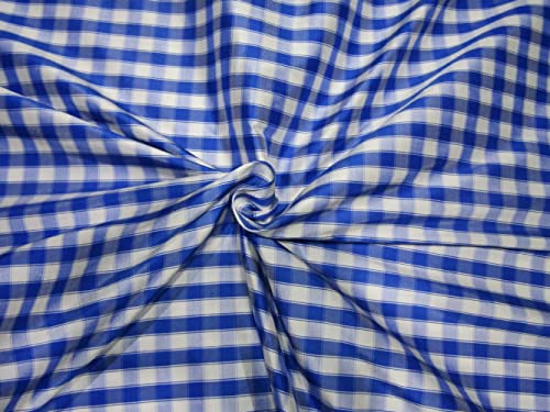 Tissu Dupioni pure soie bleu et blanc de 137,2 cm pour couture