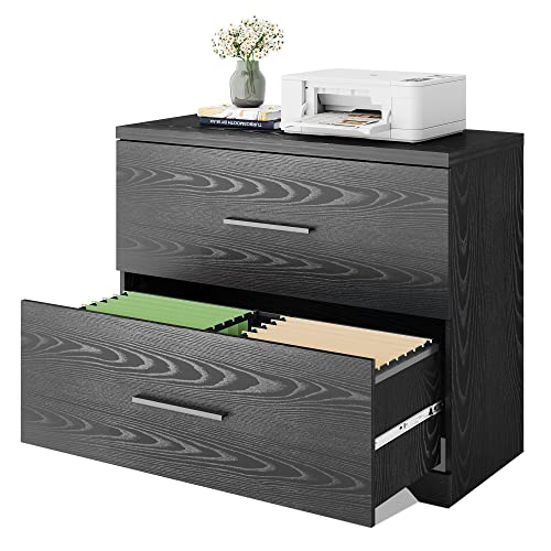 🔥 Cashback up to 70% DEVAISE 2 Drawer Wood Lateral File Cabinet with Anti-tilt Mechanism, Storage Filing Cabinet for Home Office, Black