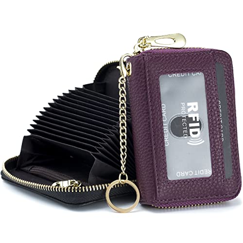 Image of imeetu Rfid Credit Card Holder,Genuine Leather Businese Card Case,Rfid Blocking Wallet for Women & Men