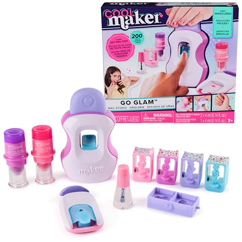 Cool Maker, GO GLAM Studio Nail Kit, Style 200 Nails, 4 Designs, 2 Polish Applicators & Mask (Packaging May Vary), Arts and Crafts for Ages 7 and up by Cool MAKER - Used condition - CA$11.71