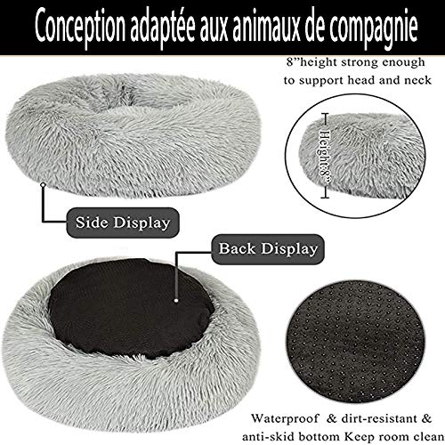 XXL Hundebett Orthopädisch Waschbar Rund Haustierbett für Große Grosse Mittelgroße Hunde XL Hundesofa Antistress Waschbar Kuschelig Hundekissen Memory Foam Hoch Oval Donut Labrador Hundehöhle Grau