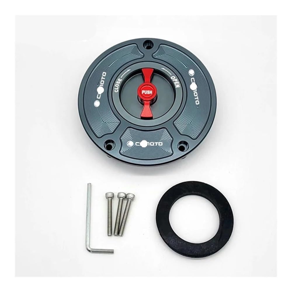 Tappo Olio Serbatoio Benzina Per CF&MO Modifica Moto 450SR Tappo Serbatoio Carburante Rapido Tappo Serbatoio Carburante A Sgancio Senza Chiave Serratura Serbatoio Carburante(Grey-Red)