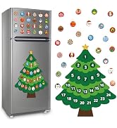 Christmas Advent Calendar Magnets 2024 Christmas Tree Refrigerator Magnets Christmas Countdown Ma...