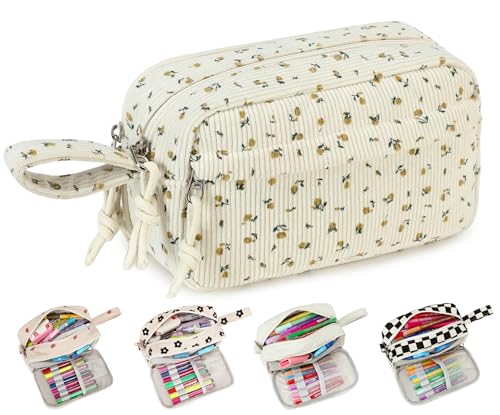 Image of Bluboon Big Capacity Pencil Case Pencil Pouch Pen Case School Supplies Cute Pencil Box Pencil Bag for Teen Girls Boys Women Man (Black Floral 92)