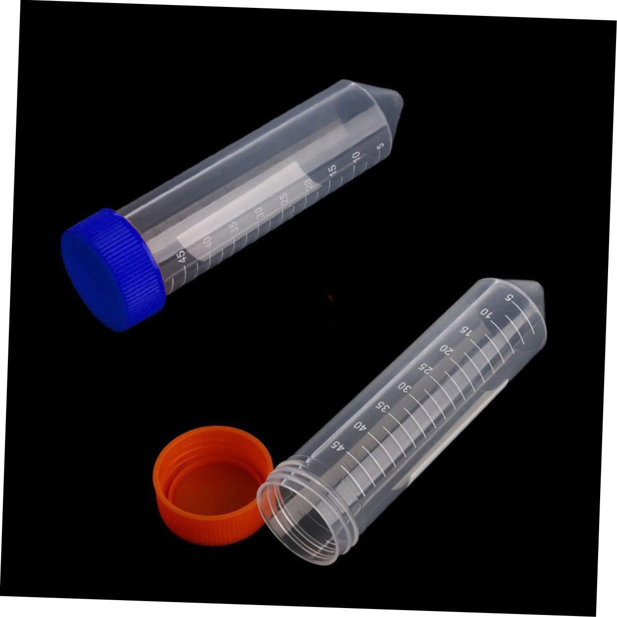 LIFKOME Provette da Centrifuga con Fondo Conico 50ml Blu in Plastica | Graduazione Precisa , Lettura Immediata , Confezione da 50 Pezzi Colore Casuale