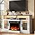 WLIVE 3-Sided Glass Electric Fireplace TV Stand for 65 Inch TV, Entertainment Center with 14 Flame Colors & Adjustable LED Storage Cabinets, Farmhouse Media Console for Living Room, Bedroom (White)