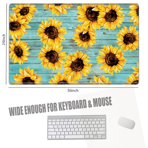 Image of 36 x 24 Mouse Pad Extra Large Desk Mat Gaming Mousepad Sunflower Oversized Desk Pad Huge Giant 4XL Computer Mat for Girl Women Work